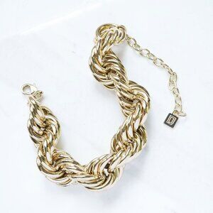 Dannijo Chunky Gold Braided Chain Bracelet